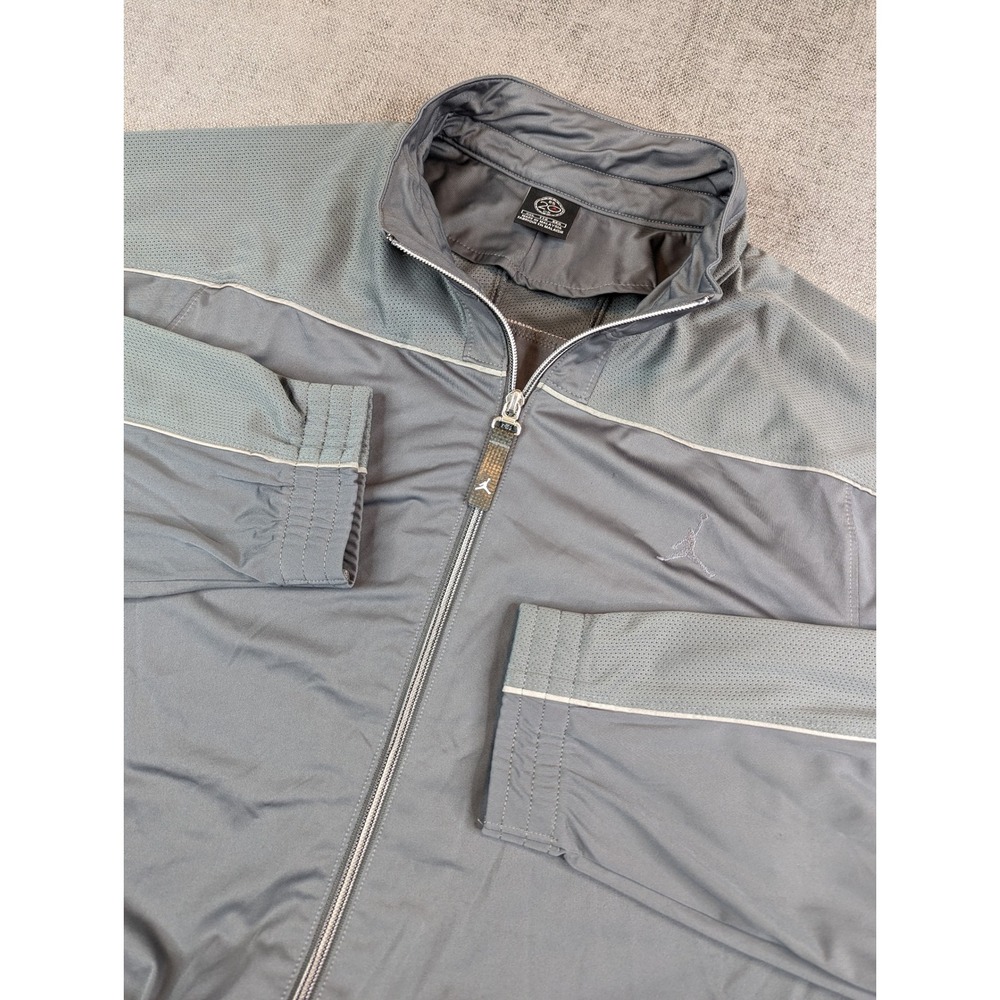 Jordan Track Jacket Men XXL Grey 20th Anniversary Full Zip Mesh Trim Windbreaker